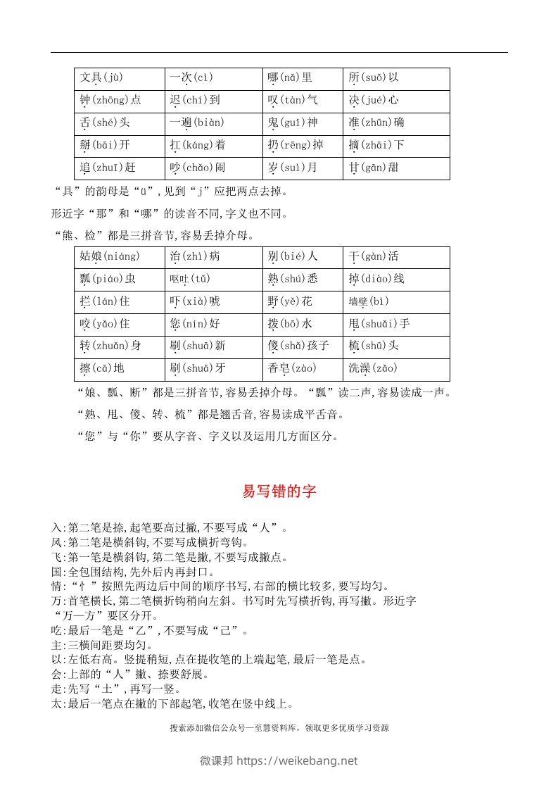 图片[3]-一年级语文下册期末总结—易读（写）错的字-微课邦