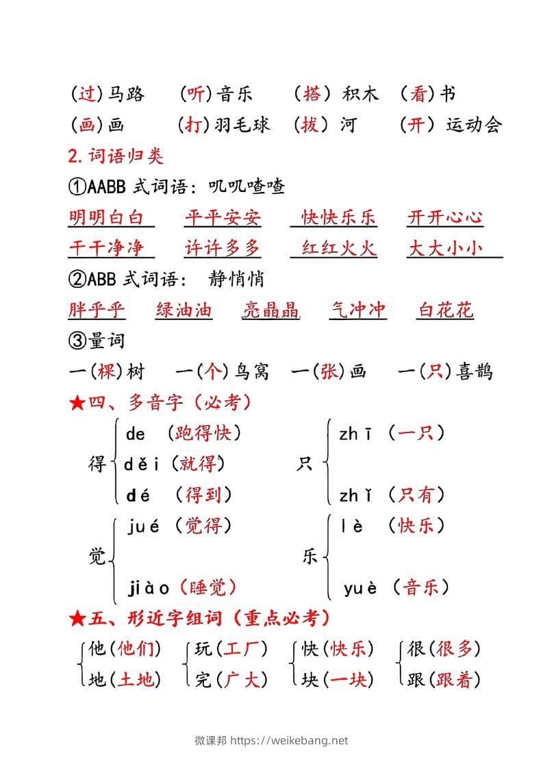 图片[2]-一年级下册语文第三单元10个必备知识点-微课邦