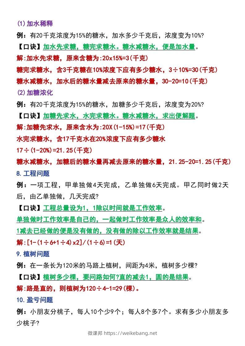 图片[3]-六年级下册数学小升初常考题型14道-微课邦